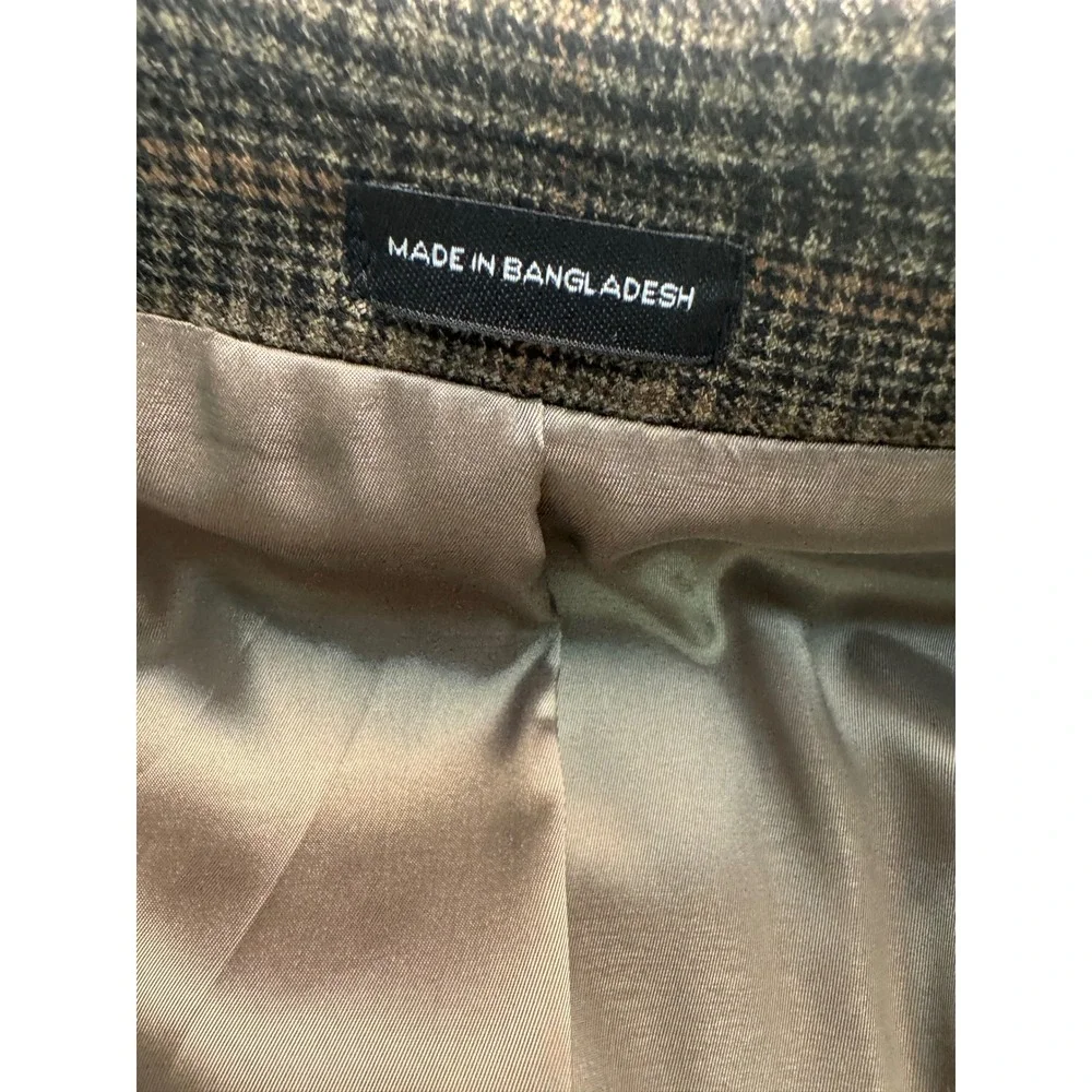 JF J.Ferrar Mens Slim Fit Glen Plaid Sport Coat Blazer Brown Multi 36R NEW